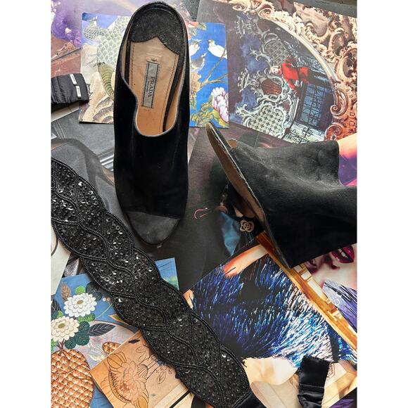 Prada Suede Open-Toe Wedge Mule, size 9 - Picture 2 of 8